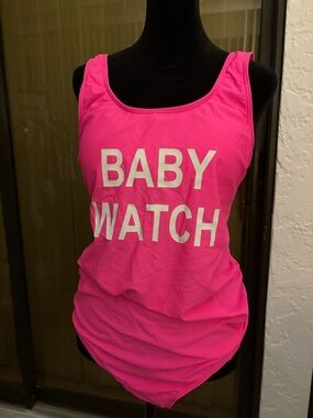 Hot Pink "Baby Watch" One-Piece Swimsuit - Women